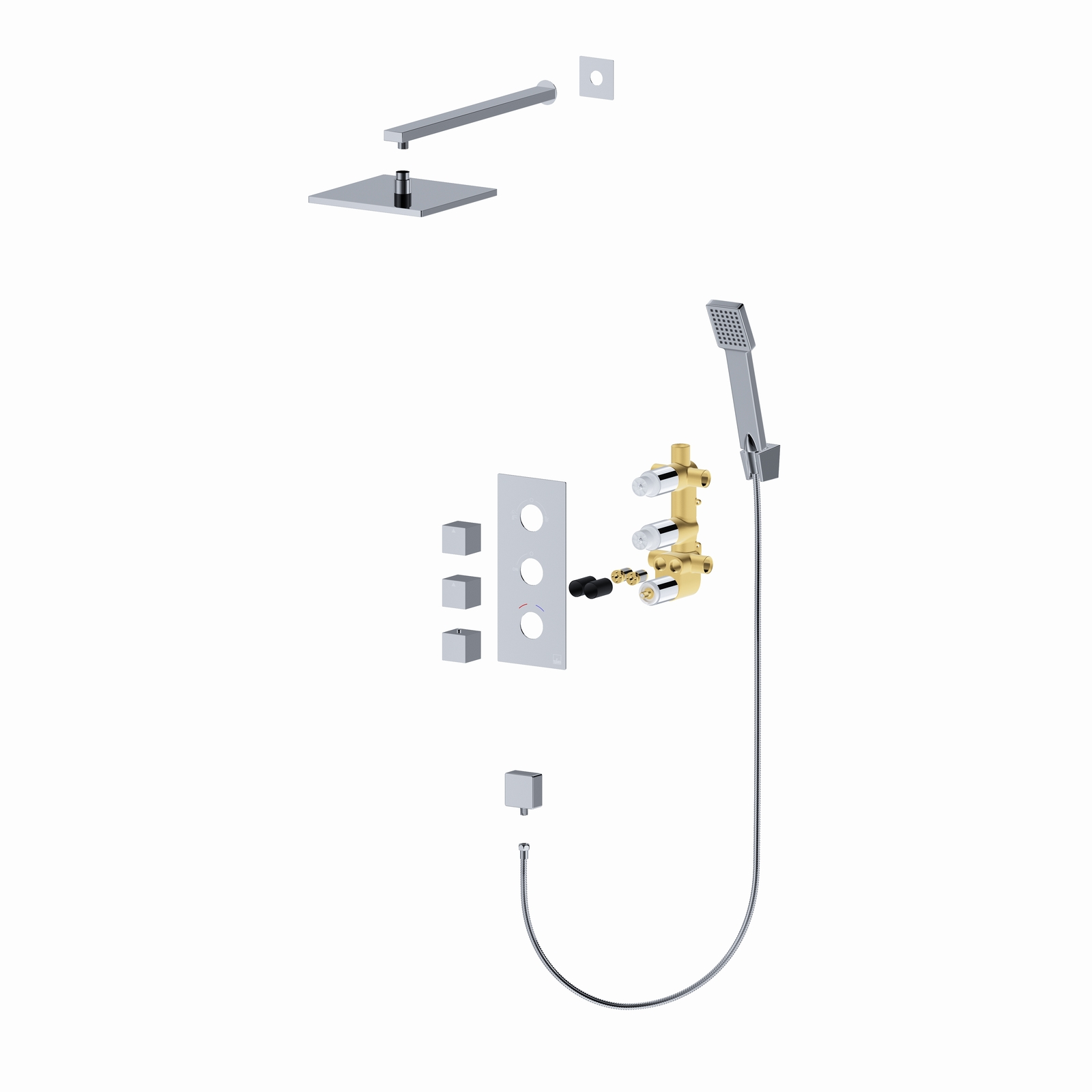 Душевая система встроенная с термостатом Timo Tetra-thermo SX-0179/00SM хром, фото 3